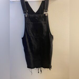 Pull&Bear Charcoal Denim Overalls S